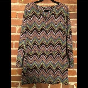 Collective Concepts Long Sleeve Printed Dress